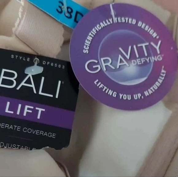 NWT Bali Porcelian Underwire Lift Bra ~sz 38 DDD - Picture 3 of 3